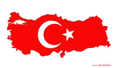 Turkey Silhouette Flag Design Vector Download