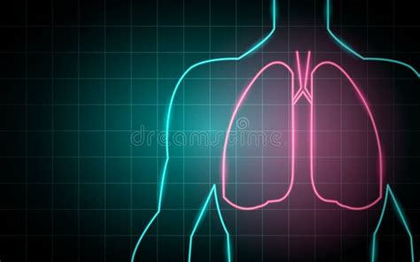 Neon Glowing Lines, Body and Lungs Concept, Lifeline Background ...