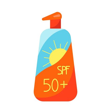 Sunscreen in a container with a dispenser, sunscreen SPF, vector object ...