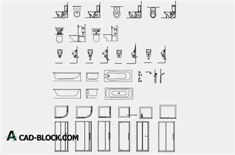 CAD Bathroom Detail Blocks DWG - Free CAD Blocks