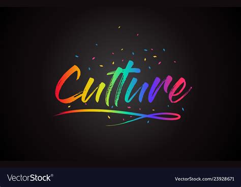 Culture word text with handwritten rainbow Vector Image