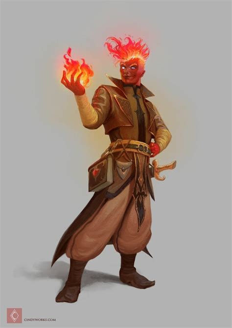 Fire Genasi Dnd Character Art