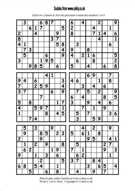 Sudoku Printable Puzzles 4 Per Page