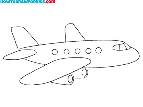 How to Draw an Easy Airplane - Easy Drawing Tutorial For Kids