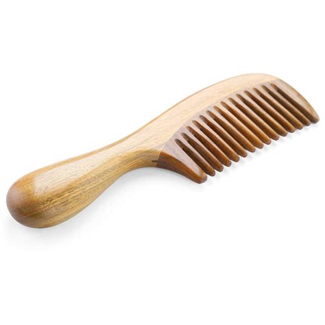 Handmade Natural Green Sandalwood Hair Combs Anti Static Sandalwood ...