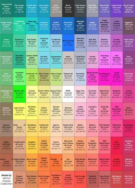 Crayola Color Chart With Names - bmp-tips