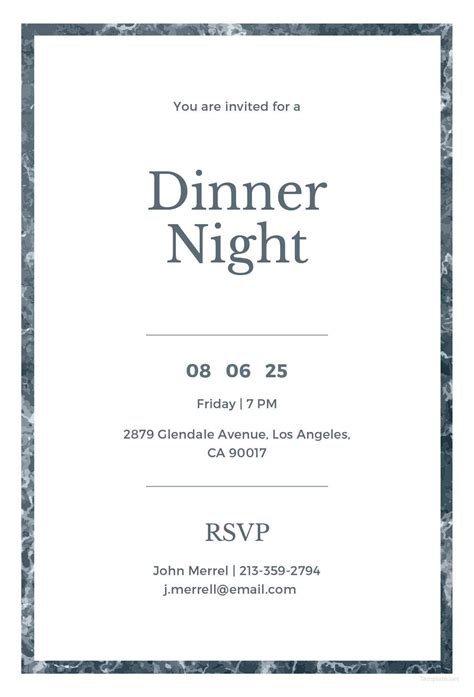 Formal Invitation Template For Dinner - Cards Design Templates