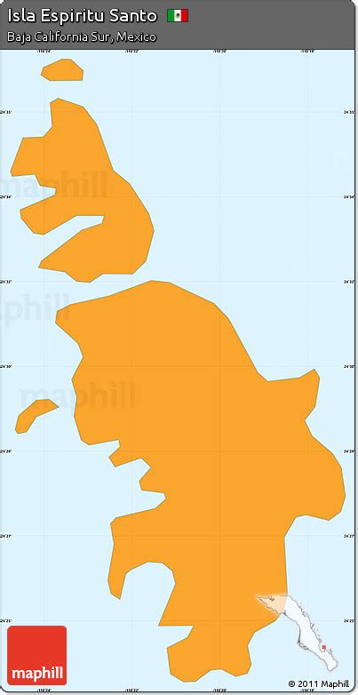 Free Political Simple Map of Isla Espiritu Santo