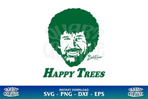 Bob Ross Happy Trees SVG - Gravectory