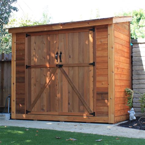 Outdoor Living Today 8 ft. W x 4 ft. D Double Door Cedar Wood Storage ...