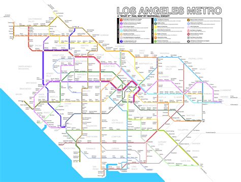 Los Angeles "What If" Metro Rail Map : imaginarymaps