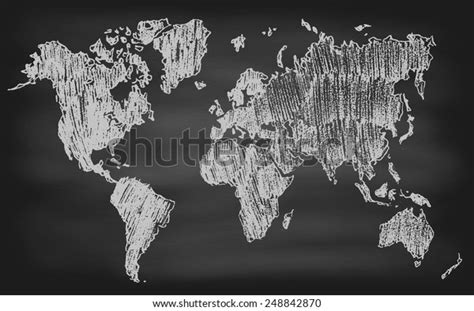 World Map Contour Vector Illustration On Stock Vector (Royalty Free ...