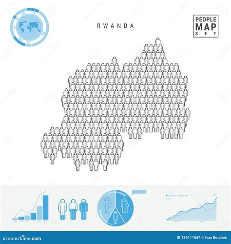 Rwanda People Icon Map. Stylized Vector Silhouette of Rwanda ...