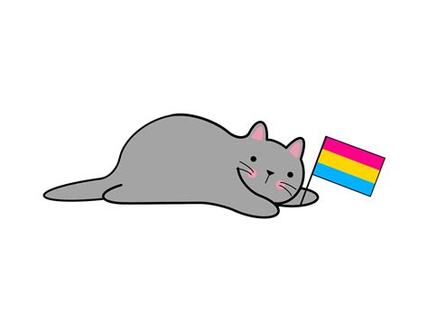 Pan Pride Flag Cat Art Pansexual Pride Digital Download - Etsy