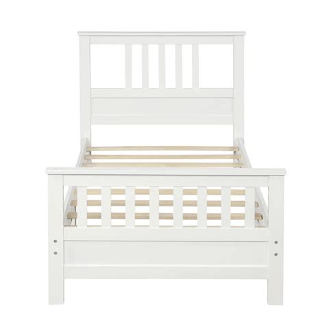 Single Bed: White Solid Wood Bed – GKW Retail