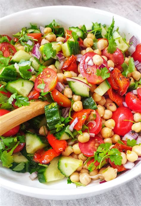 Chickpea Salad Loaded With Crisp Crunchy Veggies