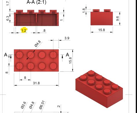 piece information - What is the wall thickness of a lego brick? - Bricks