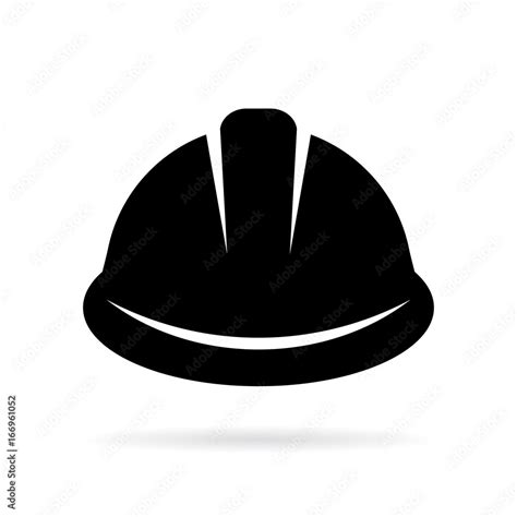 Builder hard hat black silhouette icon Stock Vector | Adobe Stock