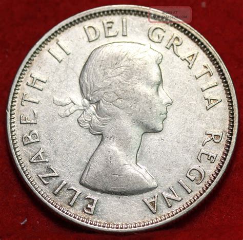 1954 Canada 50 Cents Silver Foreign Coin S/h