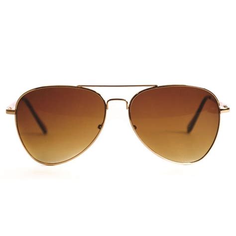 Gold Frame and Brown Lens Aviator Sunglasses 1109 - Private Island Party