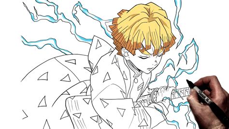 How To Draw Zenitsu (Thunder Clap) | Step By Step | Demon Slayer - YouTube