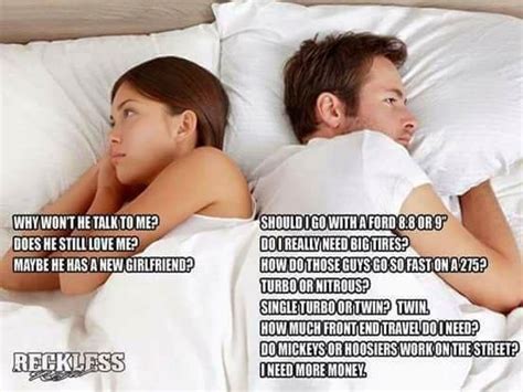 Laying in bed thinking: Difference between Men and Women. | Gearhead ...