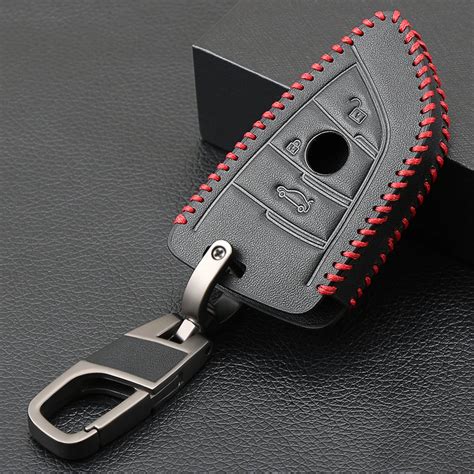 Genuine Leather Car Key Fob Cover Case Skin Protect Holder For BMW 1 2 ...