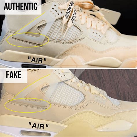 How To Spot Real Vs Fake Off-White Air Jordan 4 Sail – LegitGrails