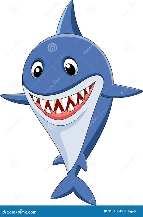 Cute Shark. Vector Cartoon Illustration. Isolated. Underwater World ...