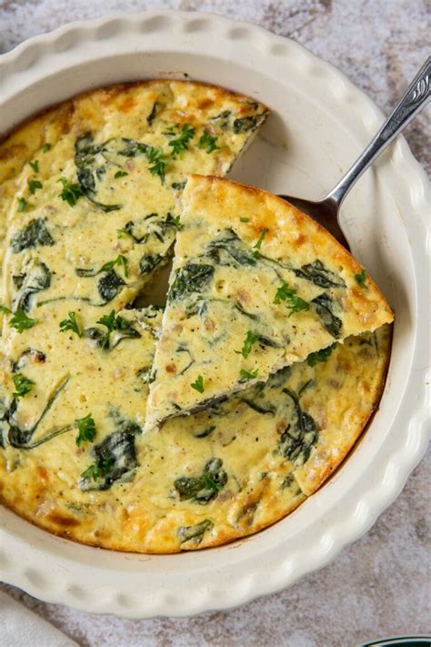 Crustless Spinach and Cheese Quiche - Recipe Girl