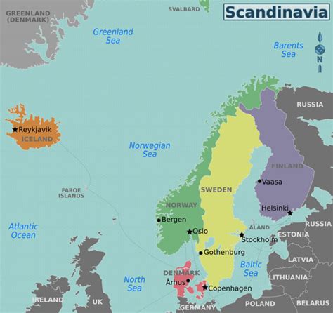 Large regions map of Scandinavia | Vidiani.com | Maps of all countries ...