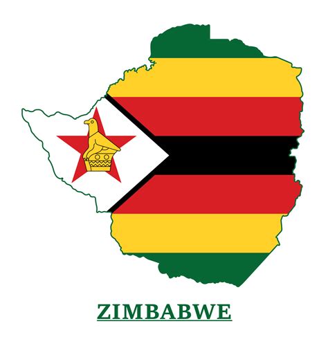 Zimbabwe National Flag Map Design, Illustration Of Zimbabwe Country ...