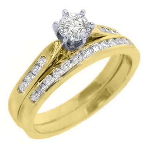 TheJewelryMaster - 14k Yellow Gold Round Diamond Engagement Ring ...