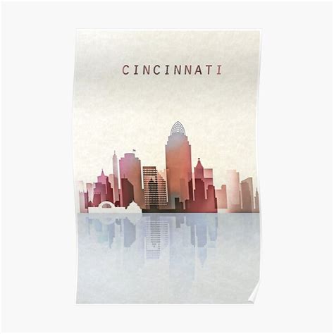 "Cincinnati skyline" Poster for Sale by DimDom | Redbubble