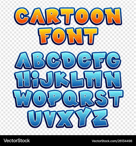 Cartoon font Royalty Free Vector Image - VectorStock