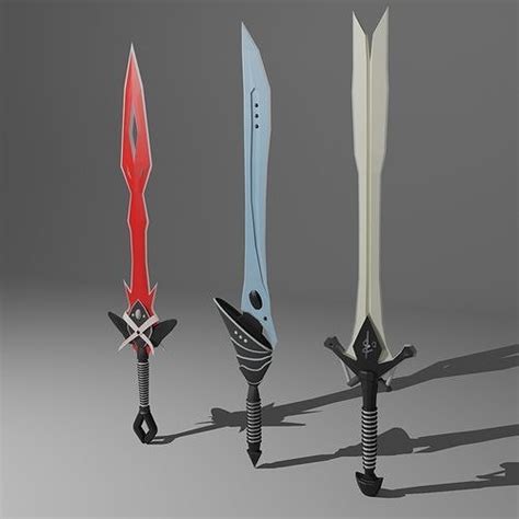 3D model Pack - Stylized Anime Sword melee weapon game ready VR / AR ...