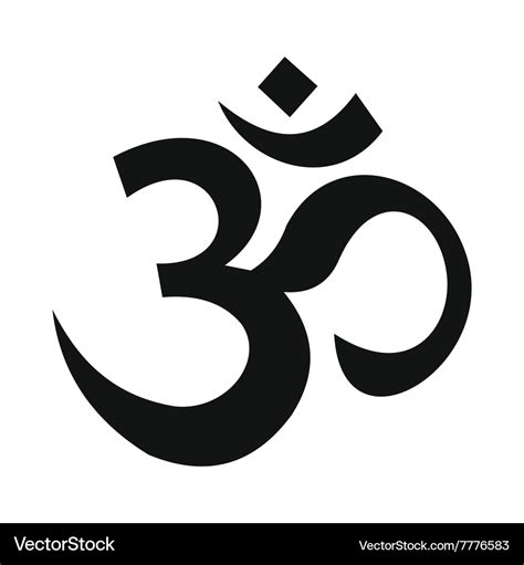 Hindu om symbol icon simple style Royalty Free Vector Image