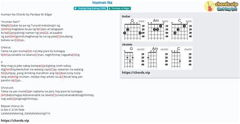 Hợp âm: Inuman Na - cảm âm, tab guitar, ukulele - lời bài hát | chords.vip