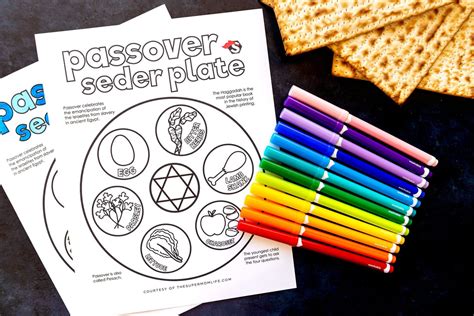 Passover Seder Plate Printable Coloring Page - The Super Mom Life