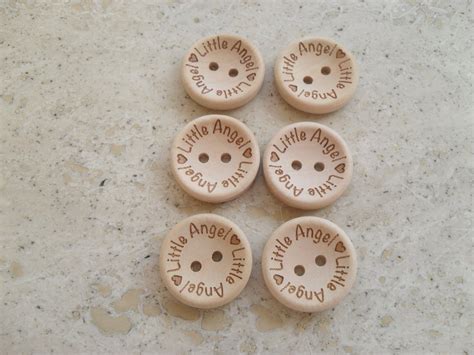 Ten Baby Girl Buttons Baby Buttons Round Wooden Buttons X 10