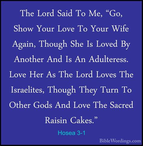 Hosea 3-1 - The Lord Said To Me, "Go, Show Your Love To Your Wife ...