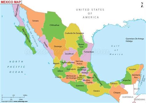 Mexico map states - Map Mexico states (Central America - Americas)