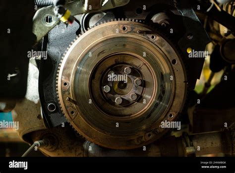 Car engine flywheel Stock Photo - Alamy