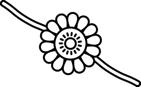 Isolated Beautiful Floral Rakhi Icon In Black Line Art. 24157503 Vector ...