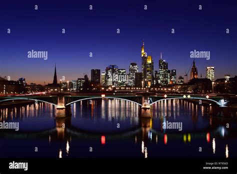 Frankfurt Skyline at Night Stock Photo - Alamy