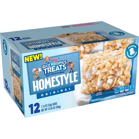 Kellogg's Rice Krispies Treats Homestyle, Crispy Marshmallow Squares ...