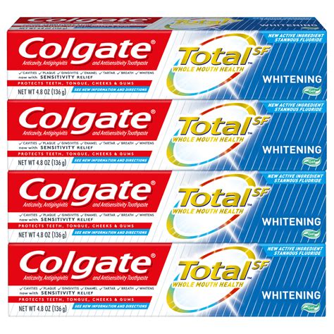 Colgate Total Whitening Gel Toothpaste, 4.8 Ounce (4 Pack) - Walmart ...