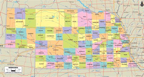 Nebraska Map - TravelsFinders.Com