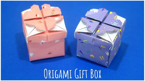 How to Make Origami Gift Box with Lid | EASY Paper Gift Box Tutorial ...