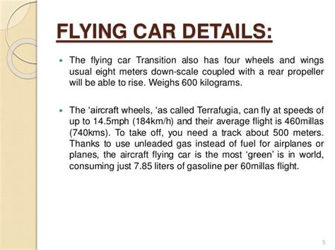 Flying car technology ppt22